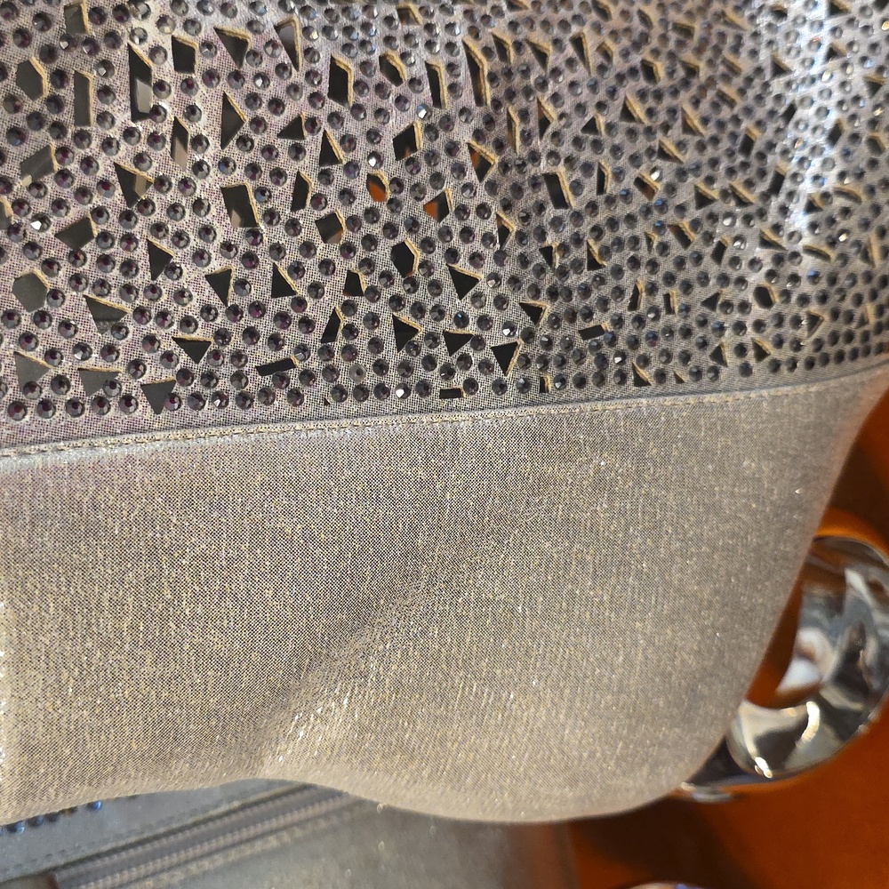 NWY LADY COUTOURE  Silver Ankle Boots with Geometric Heel - Picture 5 of 9